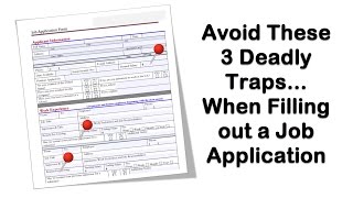 Avoid 3 Deadly Traps when Filling Out Job Applications [upl. by Amoeji]