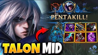 Talon vs Akali MID  Penta Kill  Lol Korea Master Patch 142 ✅ [upl. by Grosz295]