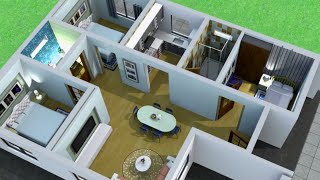 3 Bedroom Budget House design  1200 sq ft  Single Floor House [upl. by Helyn]