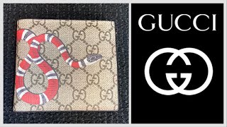 GUCCI Kingsnake Print GG Supreme Wallet Unboxing [upl. by Anassor]