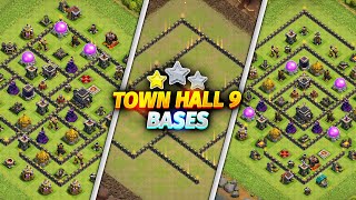 NEW TH9 Base Link  BEST Town Hall 9 TrophyWarHybridFarming Base  Clash Of Clans [upl. by Topliffe2]