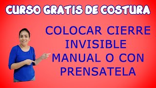 COMO COLOCAR UN CIERRE INVISIBLE MANUALMENTE O CON PRENSATELA [upl. by Ahsenod162]