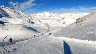 5K Skiing Grimentz Les Couloirs Supérieure Black run Val dAnniviers Switzerland GoPro HERO9 GPS [upl. by Nirrak733]