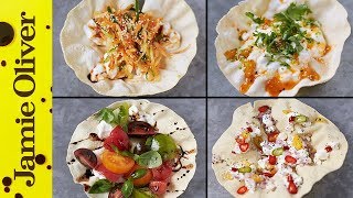 100 Calorie Poppadom Snacks  Jamie Oliver [upl. by Gerhan]