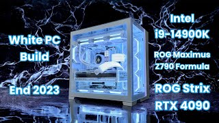 White PC Build 2023  i914900K  Maximus Z790 Formula  Strix RTX 4090 [upl. by Namurt304]