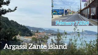 Argassi Zante island  February 72024 Winter time  Road trip [upl. by Ivor]