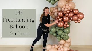 How to Make a Freestanding Organic Balloon Garland  DIY Balloon Garland [upl. by Ettezzus]