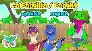 Family Members in Spanish and English for Kids Interactive Bilingual Kids Song  HeyAmigoscom [upl. by Alboran]