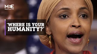 Where is your humanity US Representative Ilhan Omar calls for Gaza ceasefire [upl. by Irmina]