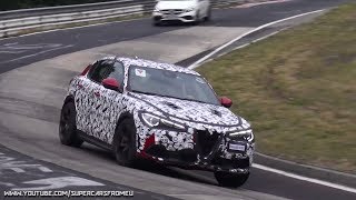 2018 Alfa Romeo Stelvio QV Spied Testing on the Nurburgring Nordschleife [upl. by Nasho202]