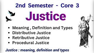 Justice Its meaning definition and types  Procedural Distributive and Retributive justice [upl. by Notgnirrac904]