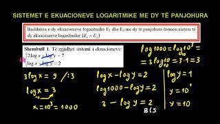 14 Matematika Klasa 11 Mesimi 14 SISTEMET E EKUACIONEVE LOGARITMIKE ME DY TË PANJOHURA [upl. by Parent]