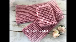 How to Crochet Scarf for Women Men Children Knit Like Crochet Scarf Crochet Video Tutorial [upl. by Dyoll]