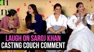 Veere Di Wedding Trailer Launch  Kareena Sonam Swara REACT On Saroj Khan Casting Couch Comment [upl. by Pius]