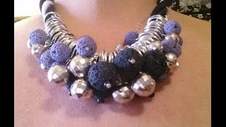 Collana con perle laviche  Tutorial bijoux [upl. by Fonz]