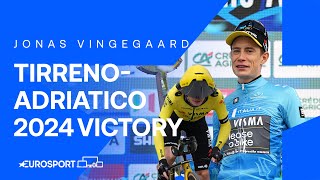 How Jonas Vingegaard won TirrenoAdriatico 2024 🏆  Eurosport Cycling [upl. by Corabel732]