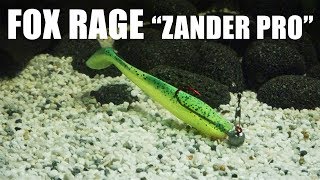 Fox Rage Zander Pro Shad  Lemon Tiger Lure action Underwater Full HD [upl. by Bradan]