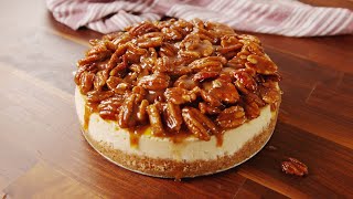 How to Make Pecan Pie Cheesecake  Recipe  Delish [upl. by Yllen]