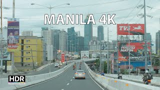 Manila 4K HDR  Skyscraper City  Driving Downtown [upl. by Yer147]