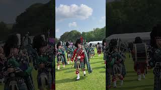 drummajor leads Ballater pipeband marchingband playing at 2024 lonachgathering amp Games shorts [upl. by Mansoor154]