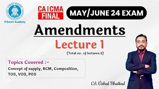 GST 01 CACS CMA Final IDT Amendments  For May 2024 CA Vishal Bhattad Think GST Think Vishal SIR [upl. by Eycats]