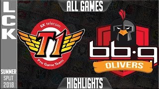 SKT vs BBQ Highlights ALL GAMES  MVP amp League Standings  LCK Summer 2018 Week 6 Day 2 [upl. by Aivil]