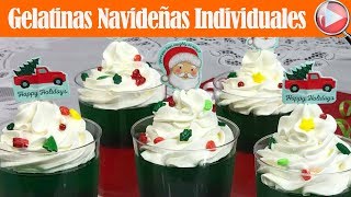 Gelatinas Navideñas Individuales  Postre Navideño  Recetas en Casayfamiliatv [upl. by Suiratnod]