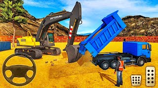 Heavy Excavator Bucket Loading Sand at Construction Site  Android Gameplay 2 [upl. by Ggerk]