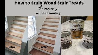 How to STAIN STAIR TREADS without sanding [upl. by Elleoj275]