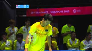 Badminton Mens Team Finals Match 5 amp Victory Ceremony Day 7  28th SEA Games Singapore 2015 [upl. by Sharai882]