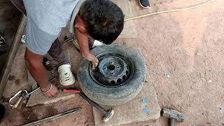 tyre Alto K10 145 SCR 12 tyre tubeless pin changetyre 8770650767tyre [upl. by Htelimay]