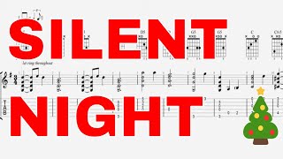 Silent Night fingerstyle guitar  INTERACTIVE GUITAR TABS [upl. by Gardel237]