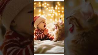 Cute baby👶and cat🐈 funny 🤣 funny trending love comedy cute comedyvideo funny funnyshorts [upl. by Mcintyre]