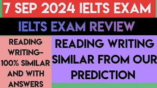 7 SEP IELTS EXAM REVIEW  Reading answers  Difficult Ques  14 Sep Prediction [upl. by Katey]