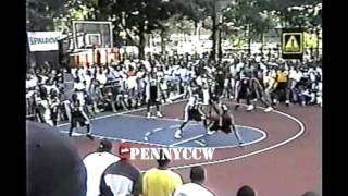 Allen Iverson playing at the Rucker Park 1998 RARE full game highlights and interviews [upl. by Yanahs]