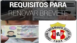 COMO REVALIDAR RENOVAR BREVETE LICENCIA DE CONDUCIR 2019 PERU [upl. by Fedora]