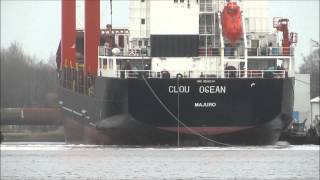 Clou Ocean am Trockendock Emden Container vessel besides Emden dry dock Canon Powershot SX50 HS [upl. by Bianchi978]