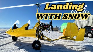 Gyrocopter  Autogiro ELA07  Landing and take off with SNOW [upl. by Gilder]