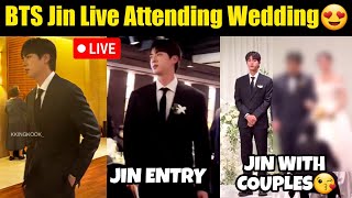 BTS Jin Live Attending Wedding 😍 Jin Entry amp Jin with Couple Video [upl. by Maillw437]