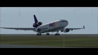 FS2004  FedEx MD 11 Subic Bay Landing [upl. by Lockwood]