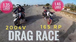 Apache 165 rp vs 200 4v Drag Race shorts 165rp [upl. by Anual437]