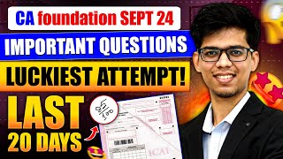 CA foundation IMPORTANT QUESTIONS LEAKED  CA foundation sept 2024 strategy CA foundation exam [upl. by Alilahk]