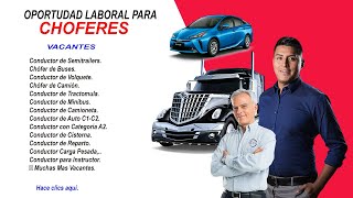 Oportunidad de trabajo para todos los Choferes con o sin experiencia [upl. by Weider]