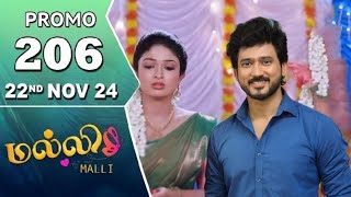 Malli serial  221124  Promo  மல்லி  206th Promo  Today Review  Malli [upl. by Moritz]