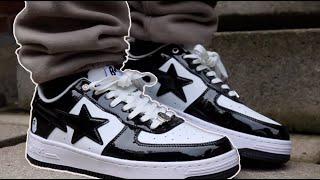 ANOTHER ONE A Bathing Ape BAPE STA Low Black ON FOOT [upl. by Ytsirk]