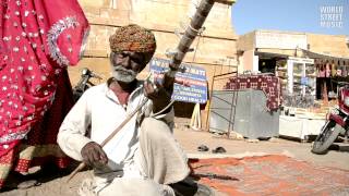 Indian Ravanhatta Street Musician in Jaisalmer Rajasthan India [upl. by Boccaj210]