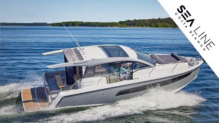 Sealine C335 walkthrough  The Southampton Boat Show 2024  Sea Line Costa Blanca [upl. by Mayrim834]