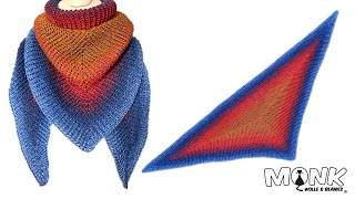 Dreieckstuch GAMMLO häkeln  Tuch von innen nach außen häkeln [upl. by Olenka]