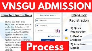 Vnsgu Admission Process  Vnsgu Admission 202425 [upl. by Nivak]