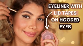 How To Apply Eye Lid Tapes And Eyeliner On Hooded Eyes  Hajar Beauty [upl. by Jessamyn888]